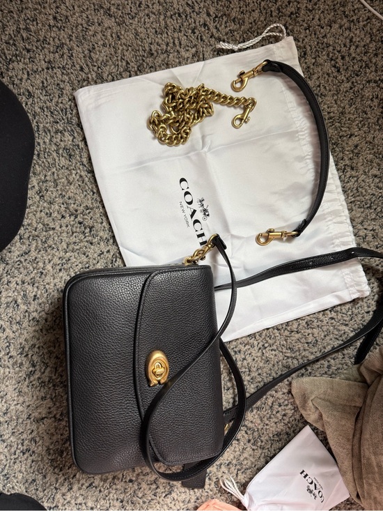 Coach Handbags - Coach Cassie 19 Black Leather Turnlock Crossbody Bag
